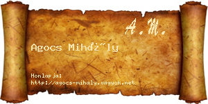 Agocs Mihály névjegykártya