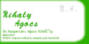 mihaly agocs business card